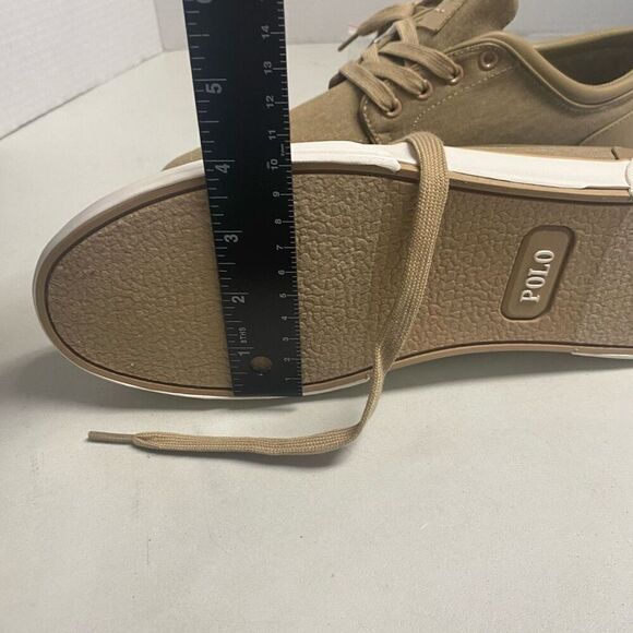 RALPH LAUREN Polo Faxon Low Brown Washed Twill Men’s Sneakers Lace Up Size 11.5D - Picture 8 of 12